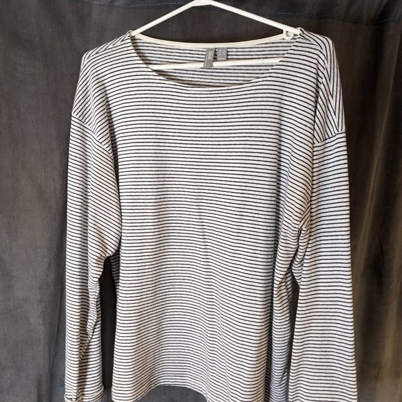 ASOS Boat Neck Long Sleeve Striped French Top (Size: Medium to Large, US10) - Picture 3 of 5